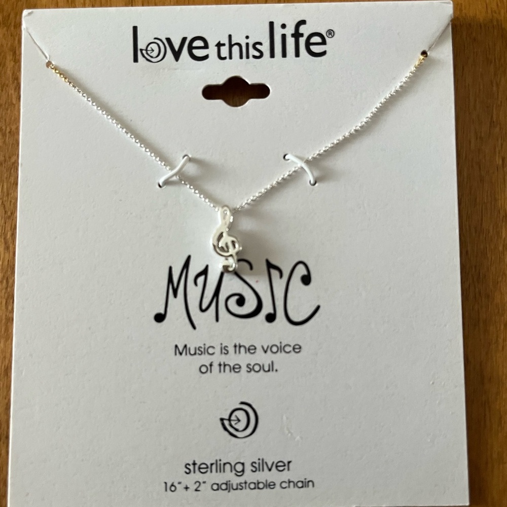 Silver Music Note Necklace